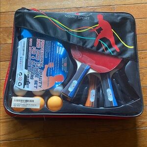 Table Tennis Set with Red and Blue Paddles